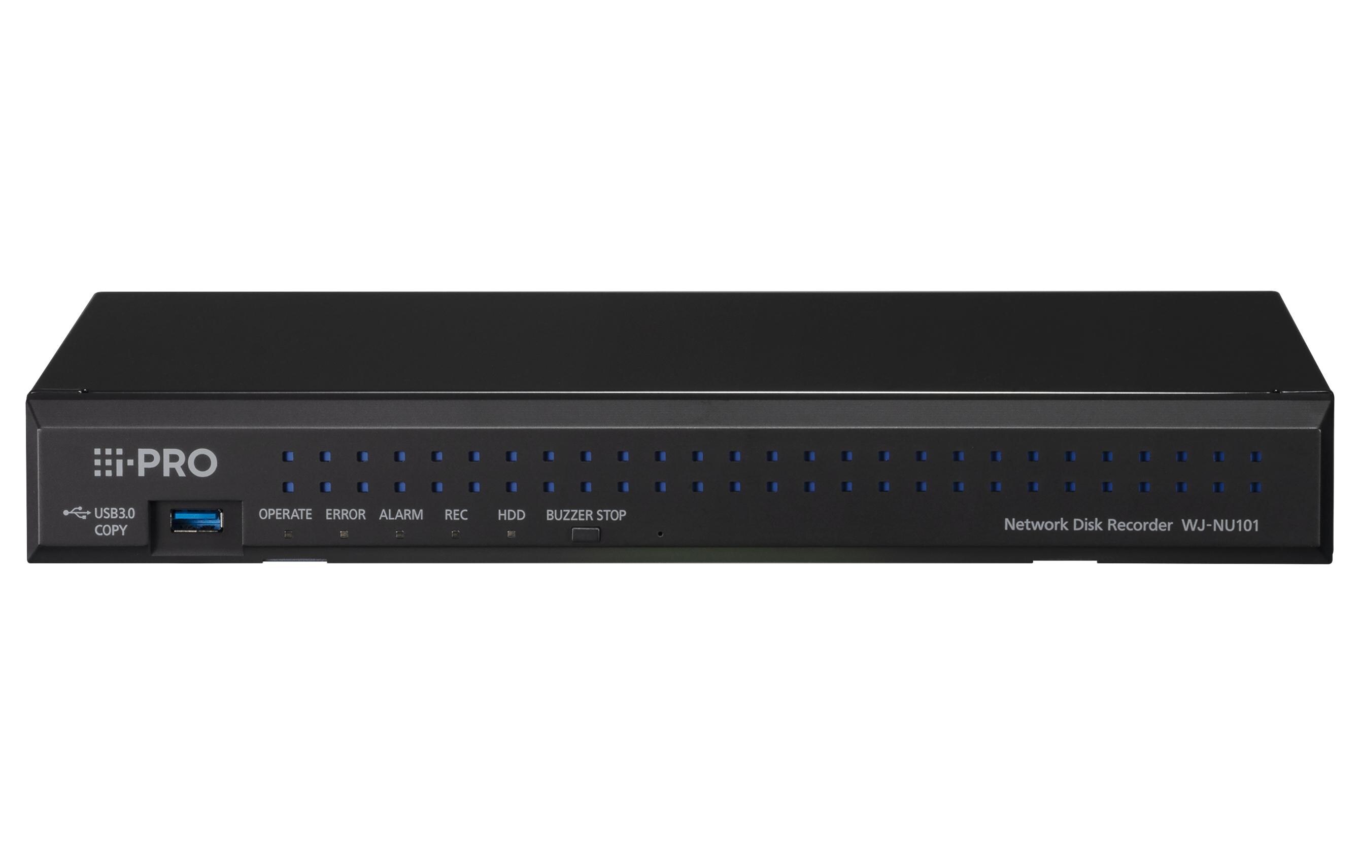 Netzwerkrekorder WJ-NU101KG 4 Kanal ohne HDD<br>Neue NVRs mit höherer Sicherheitsstufe und einfacher Installation mit integriertem PoE+ Switch