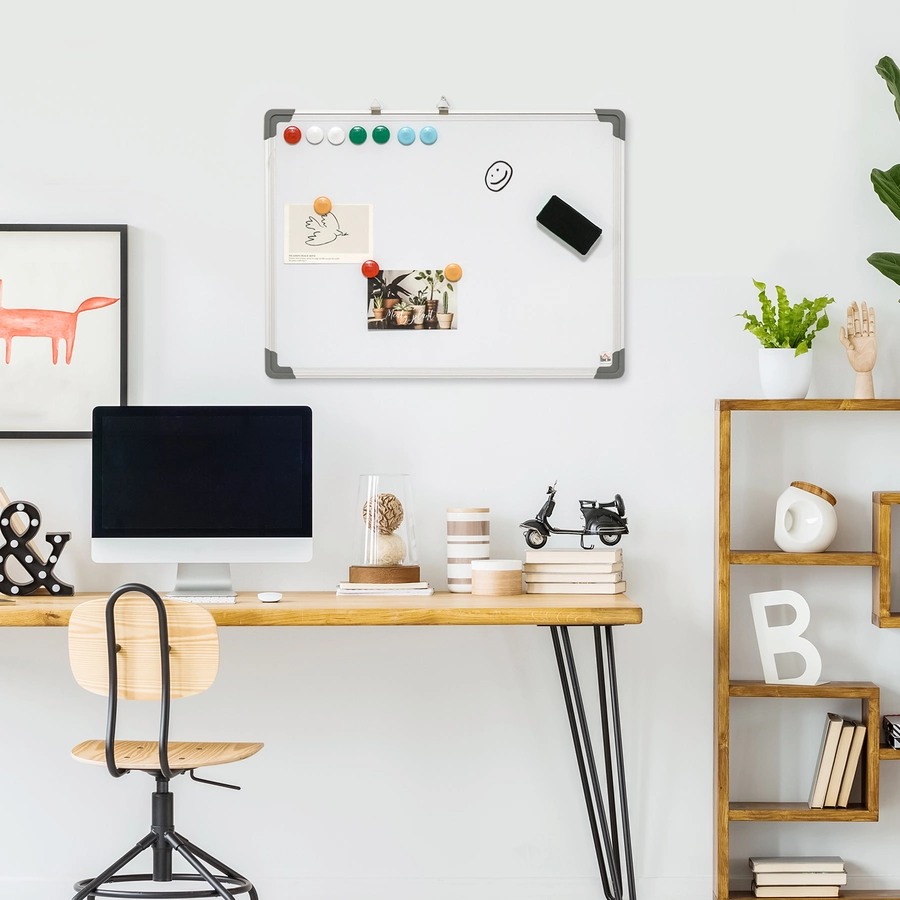 HOMCOM Whiteboard mit Magneten, Stiften und Wischtuch weiß