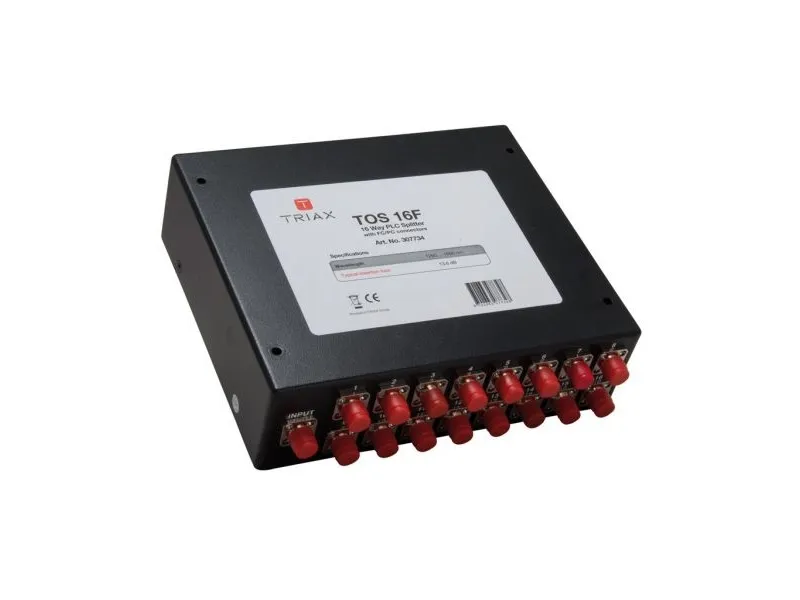 Triax TOS 16F, Kabelfordeler, Sort, Metal, 13,6 dB, FC/PC, 155 mm