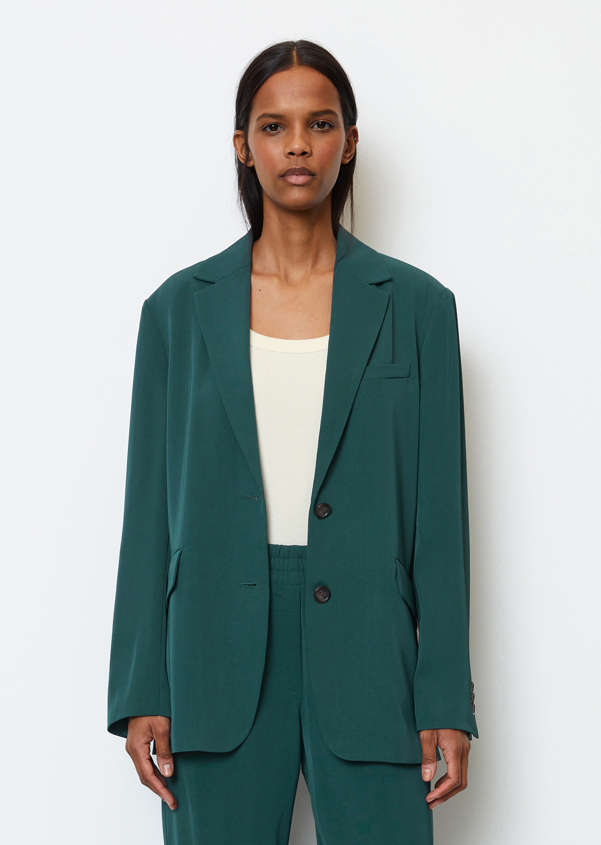 Blazer relaxedaus fließendem Viskose-Mix-Twill