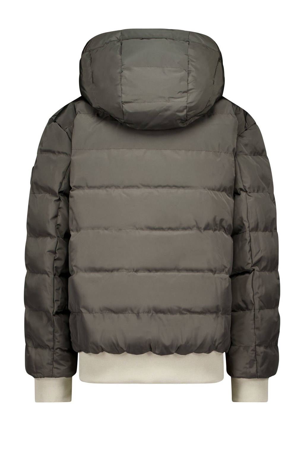 Airforce reversible gewatteerde winterjas ecru/bruin