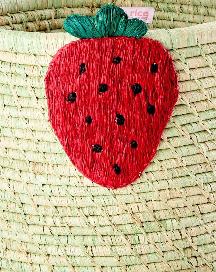 Raffia-Aufbewahrungskorb STRAWBERRY (35x35x25) in nature