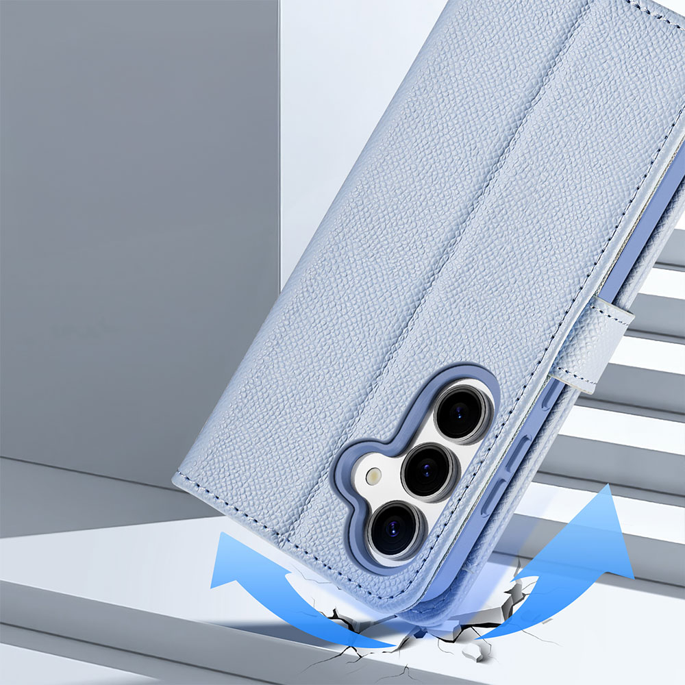 Samsung Galaxy S25  Plus Leder Tasche mit Kartenfächer   Münzfach   Magnetische Schutzhülle - Blau