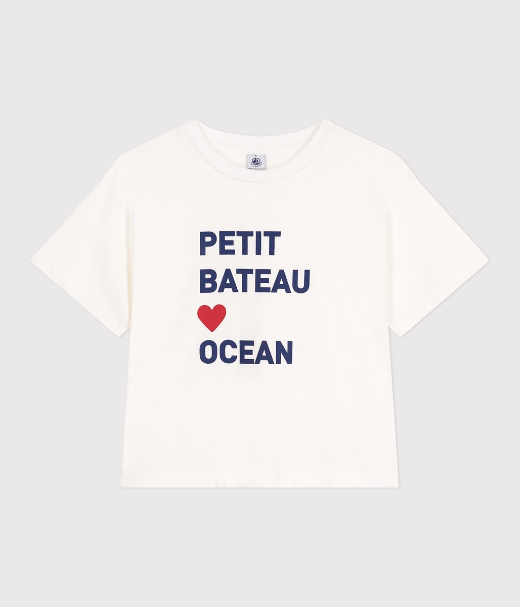 PETIT BATEAU<br>T-shirt com texto, Le Boxy