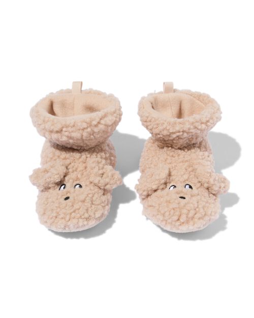 chaussons bébé chien teddy beige