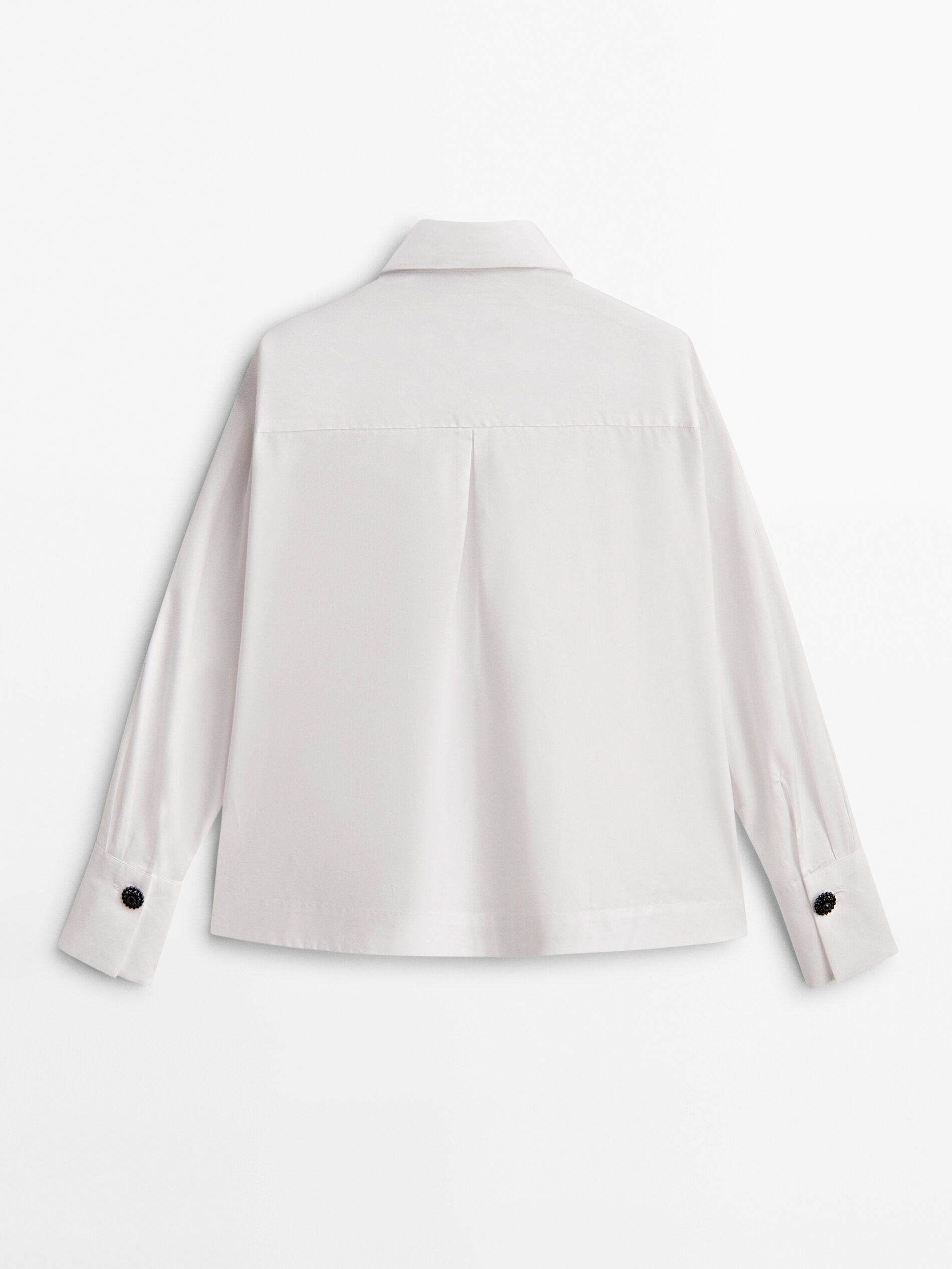 Camisa de popeline com detalhe de babado - Studio - BRANCA
