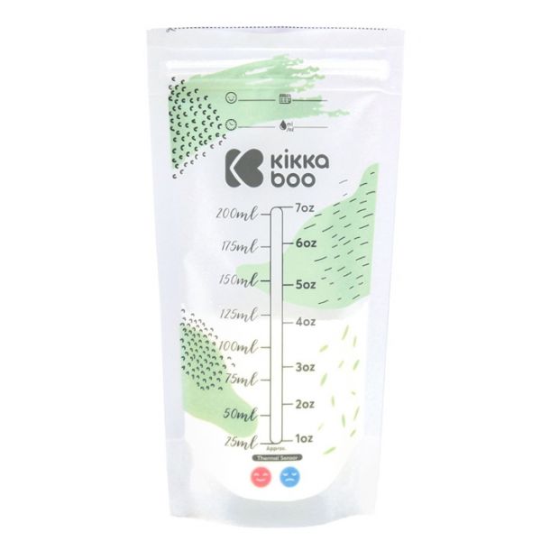 Kikkaboo Saco de Armazenamento de Leite com Sensor de Temperatura 50 Peças Lactty