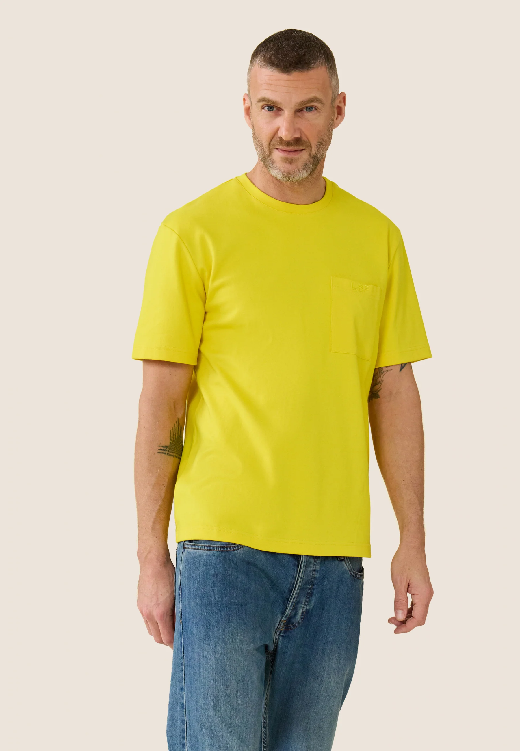 T-shirt Homme en coton-Sasha Jaune Soleil