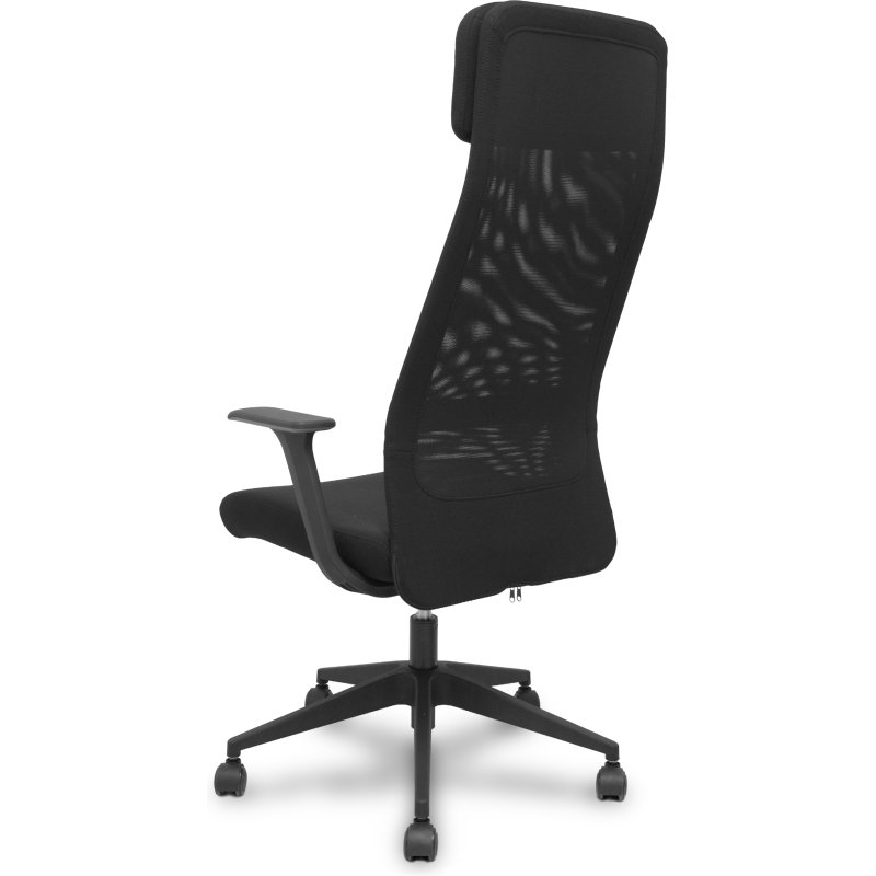 Chaise de bureau Pro536 - tissu noir avec accoudoirs fixes