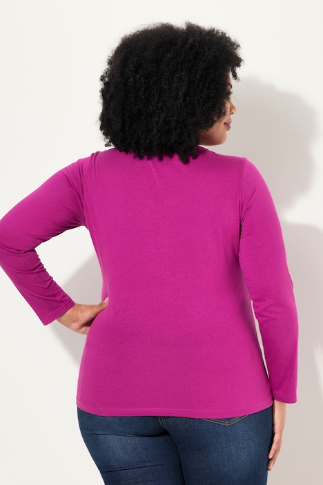 Shirt, Slim, V-Ausschnitt, Langarm