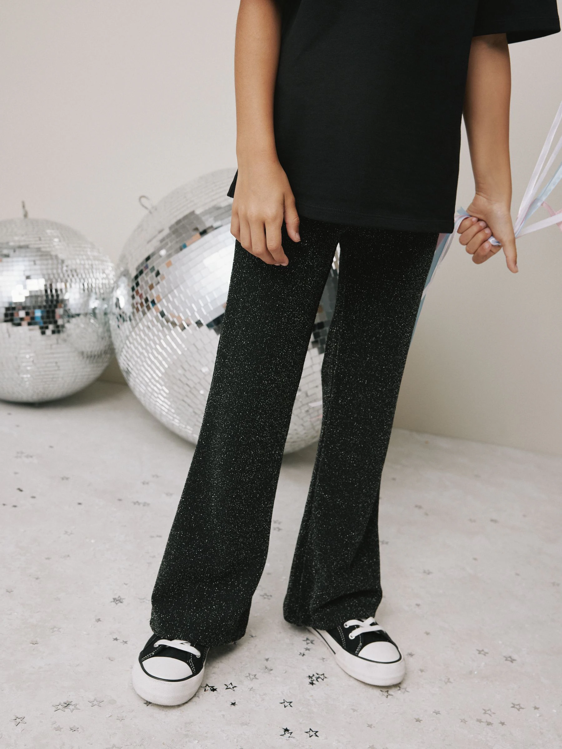 Zwarte glitter - Uitlopende feestlegging (3-16jr)
