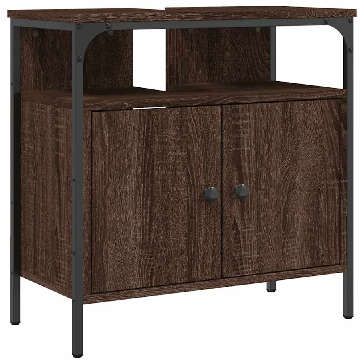 vidaXL Armoire lavabo - Chêne marron