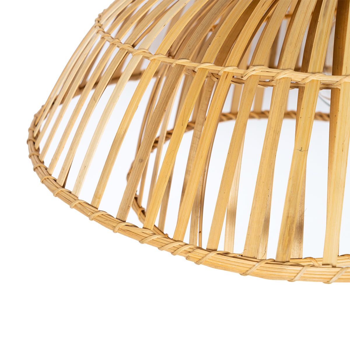 Oosterse plafondlamp zwart met naturel bamboe 62 cm - Pua