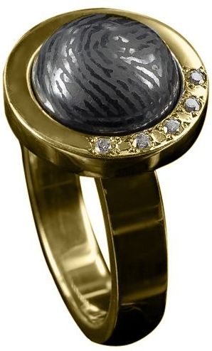 Vingerafdruk ring goud met stenen 812