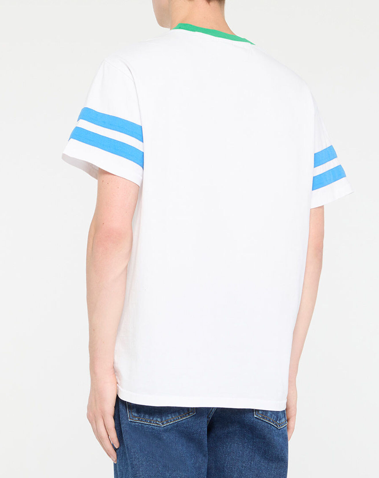 Tommy Jeans T-Shirt Ringer blanc/bleu