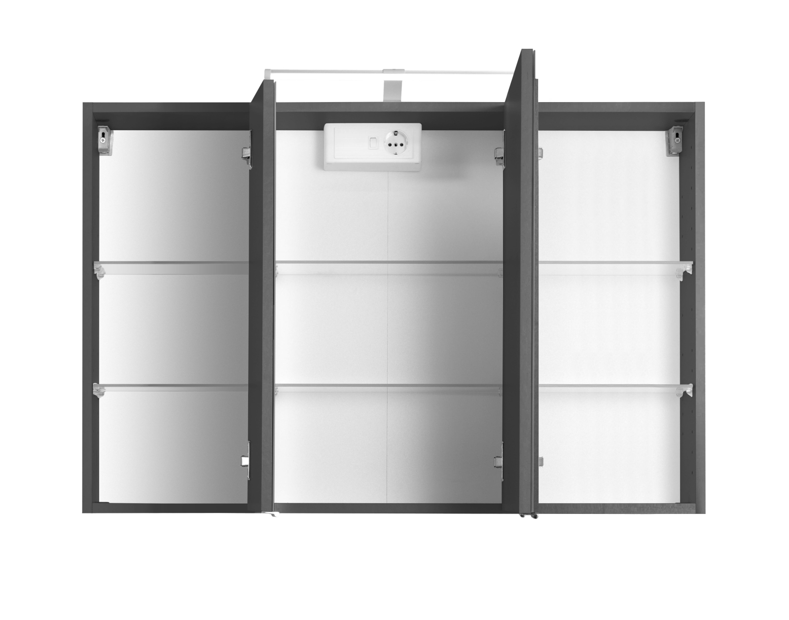 2-teiliges Badmöbel-Set BOLOGNA - Hochglanz grau-grafitgrau - 100 cm breit
