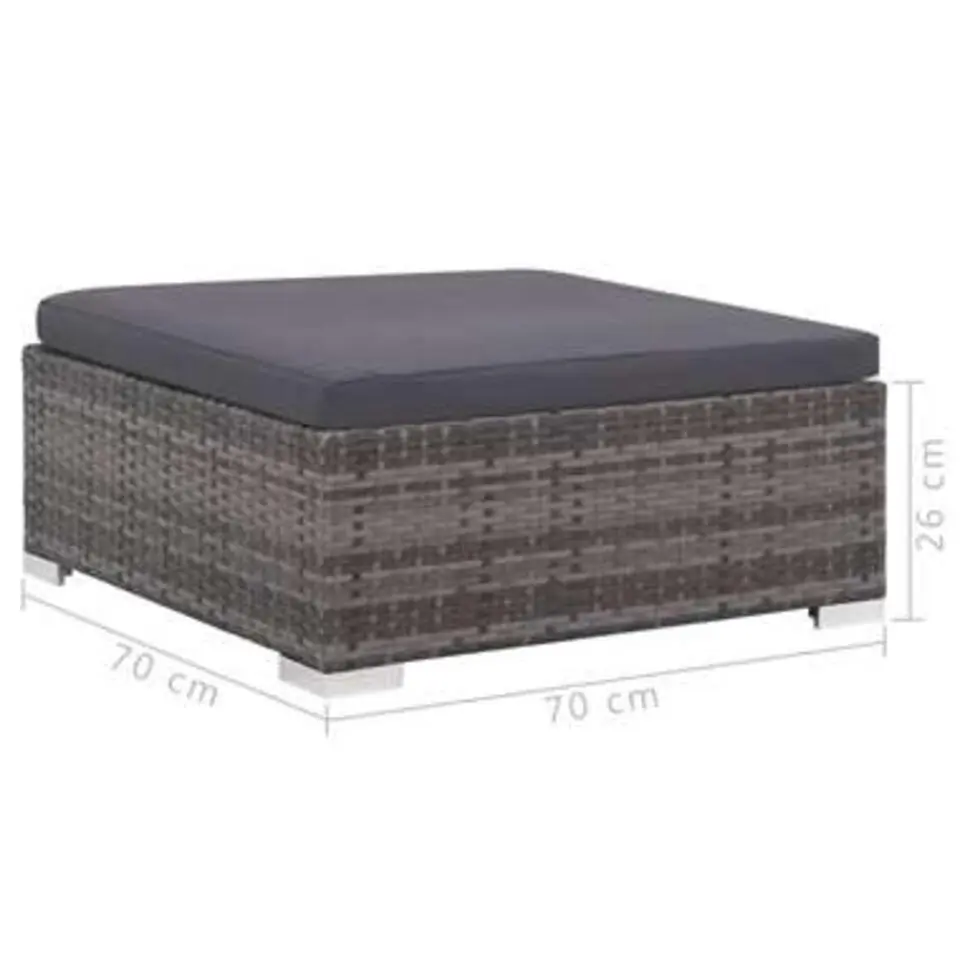 vidaXL - Bankset - Grijs - Poly rattan