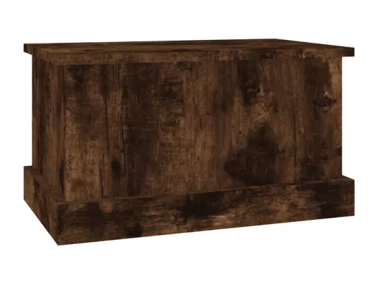 Boîte de rangement chêne fumé 50x30x28 cm bois d'ingénierie
