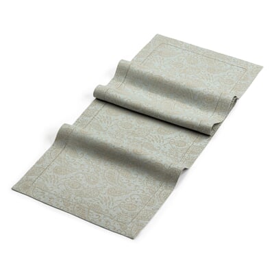 Tischläufer Jacquard Leinen, Blau