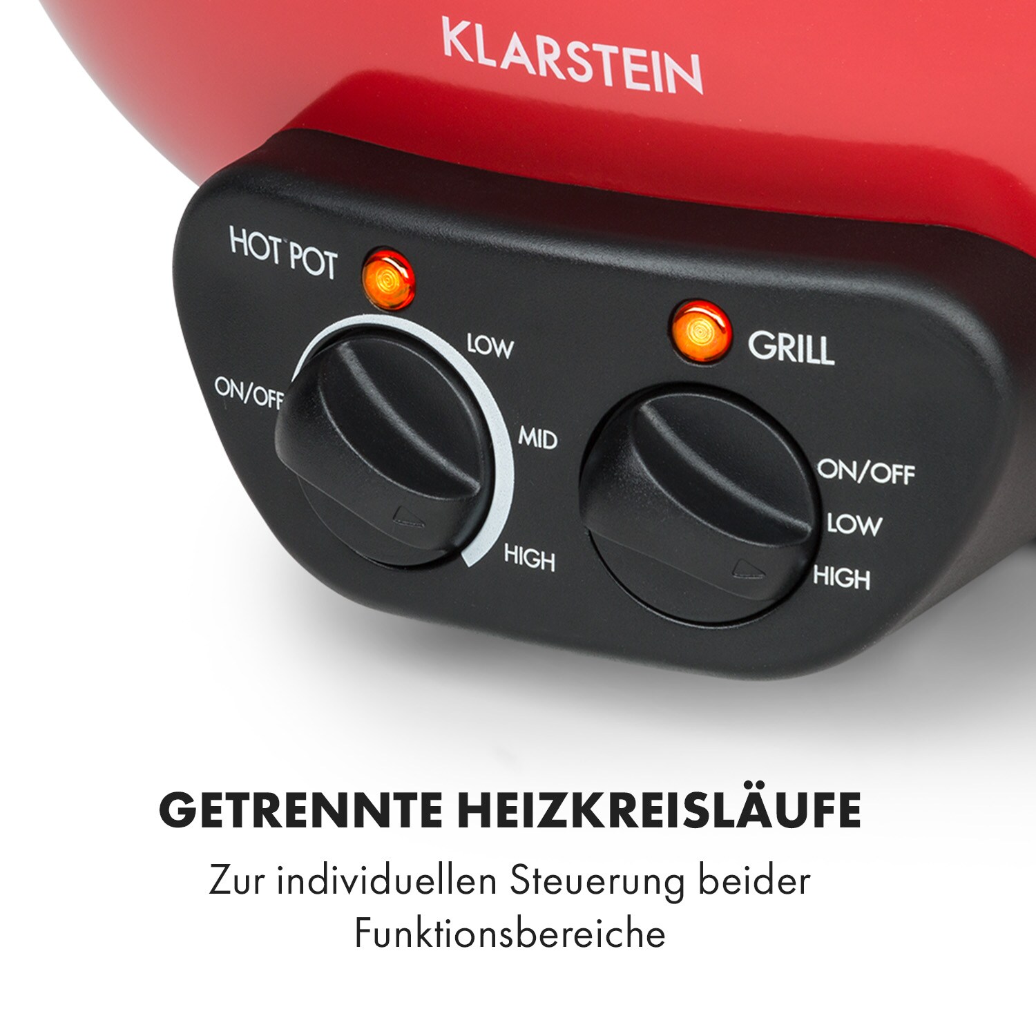Szechuan Hot Pot und Grillplatte 5l Vol. 1350 W, 600 W rot