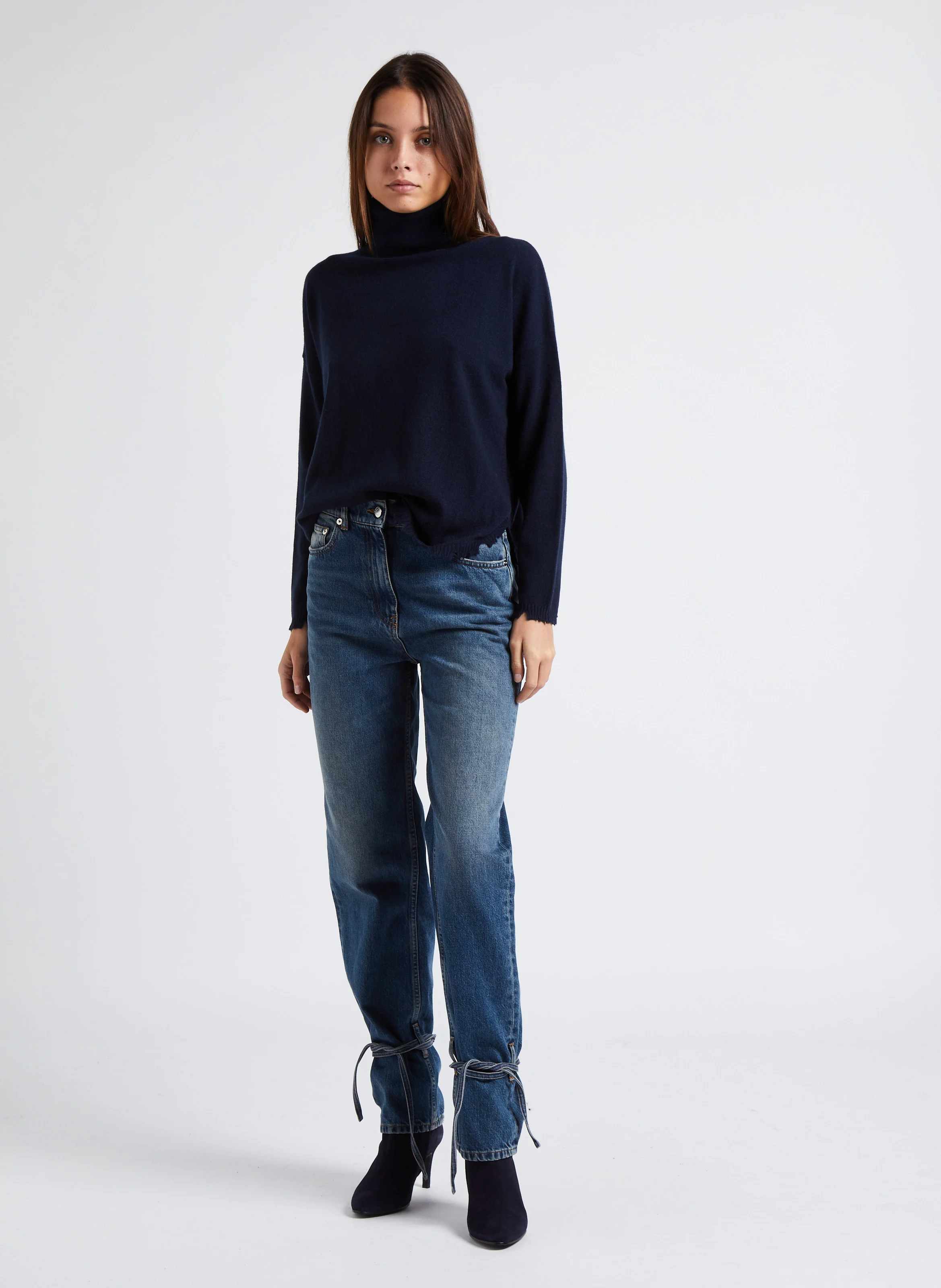 TROY - Jean droit en coton | Bleu