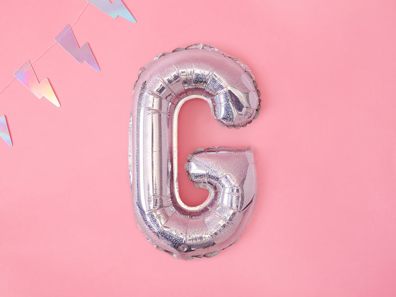 Folie Ballon Letter G Holografisch Leeg 35cm