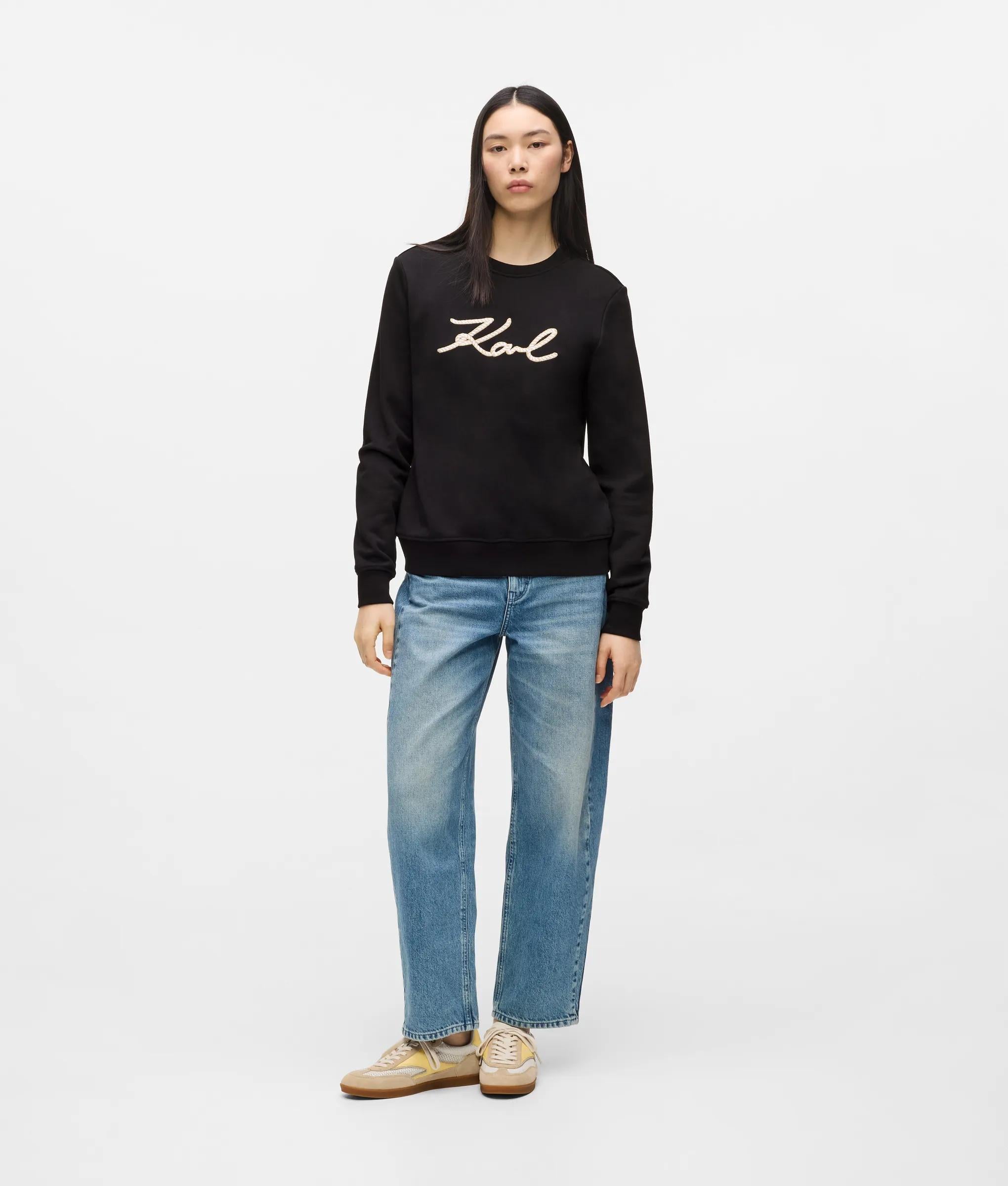Handtekening sweatshirt met koord-detail