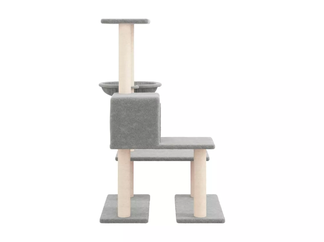 Arbre à chat avec griffoirs en sisal Gris clair 94,5 cm
