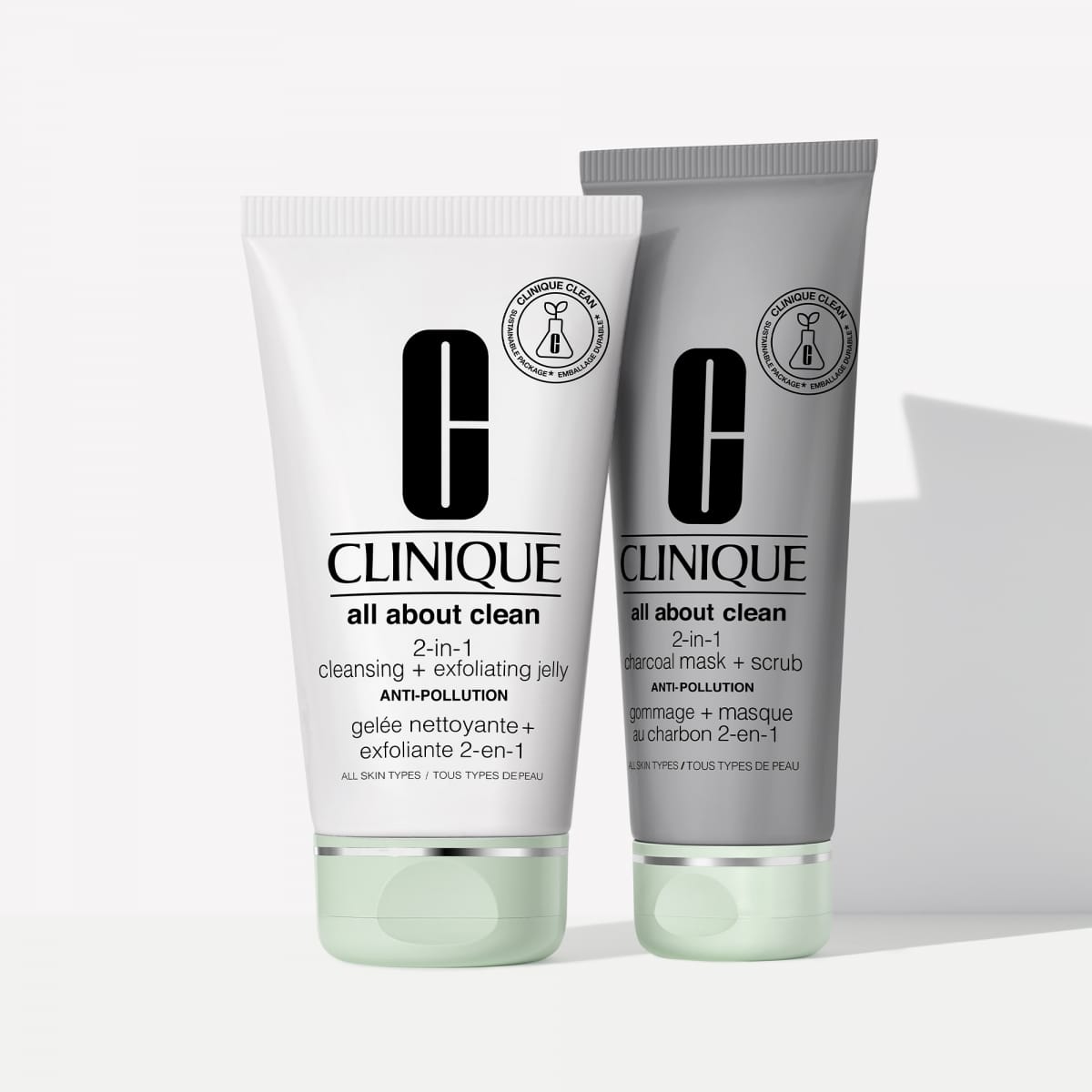 CLINIQUE All About Clean Gommage + Masque Au Charbon 2-en-1