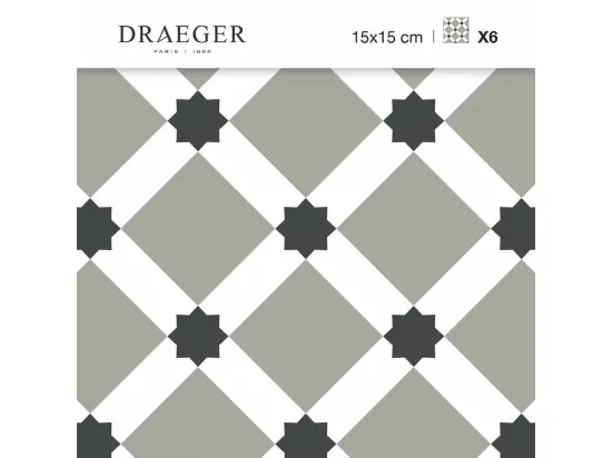 Stickers carrelage 15 x 15 cm - Carreaux étoilés