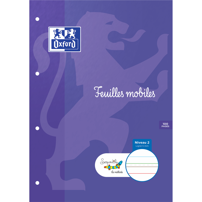 Etui De Feulles Simples Oxford Serpodile Perforees 210X297 100P Ligne 5mm
