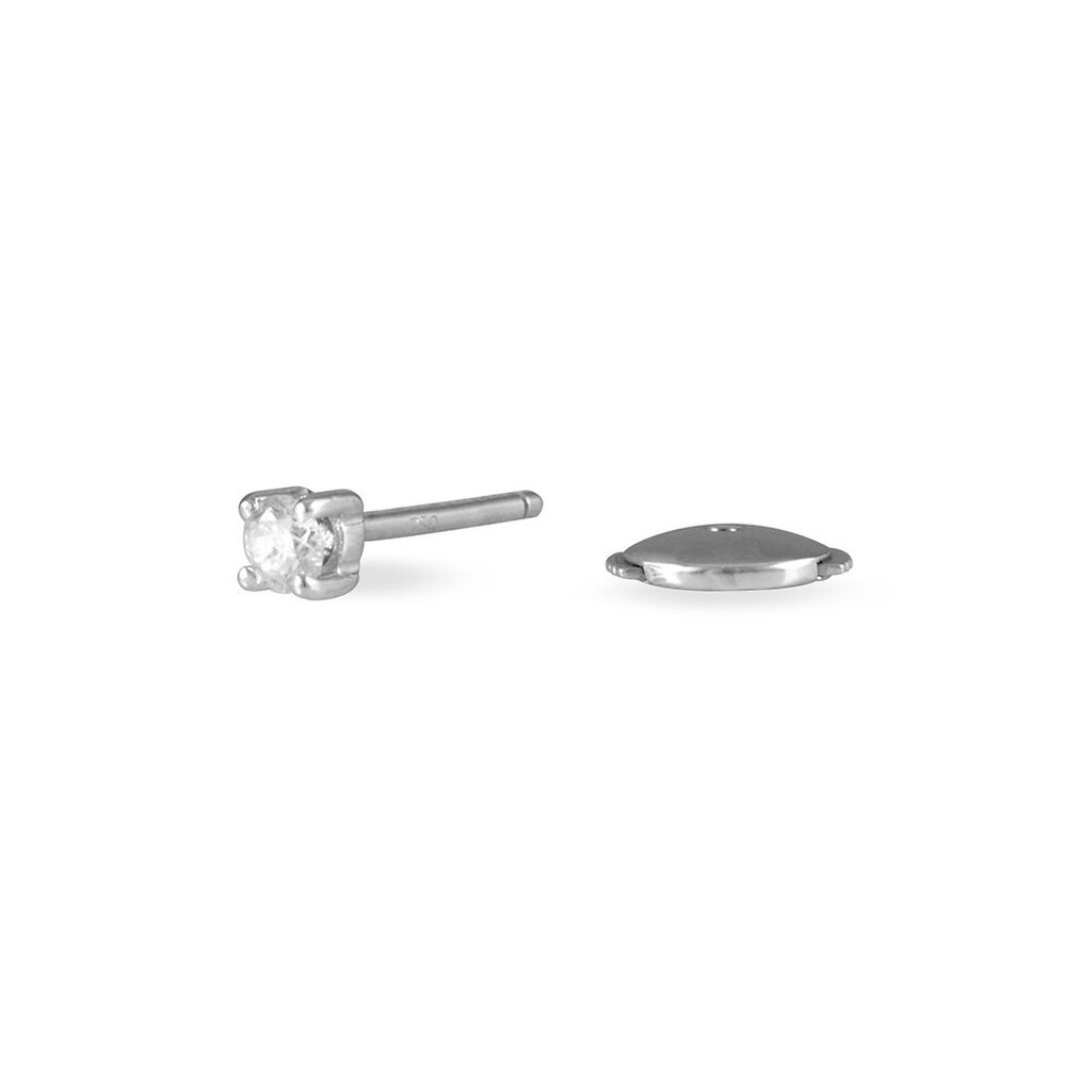 Boucles D'oreilles Puces Collection Victoria Or Blanc Diamant