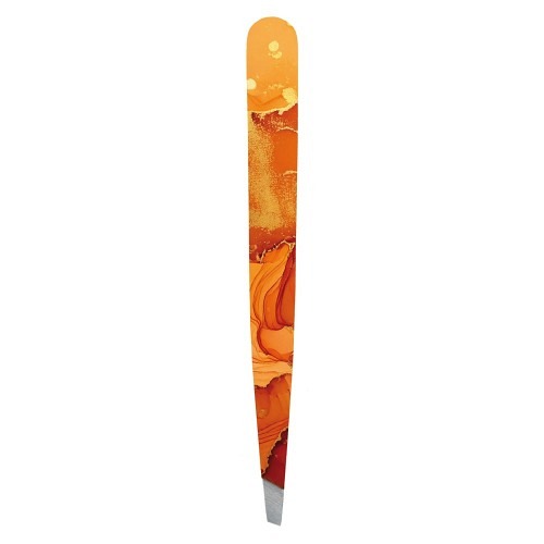 Hausmann Pinzette schräg marmor glitzer orange 1 Stk