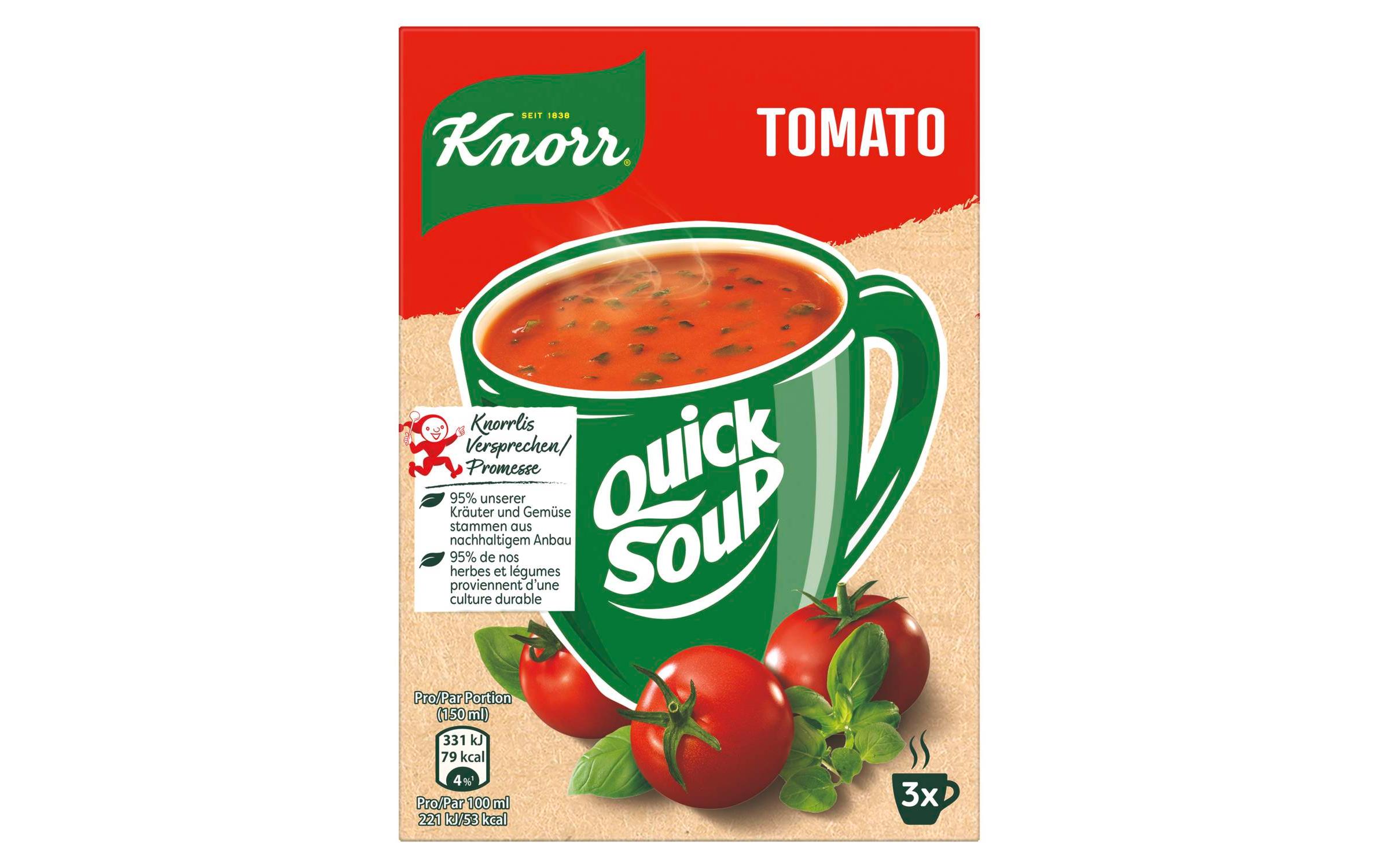 Quick Soup Tomato 3 PortionenAromatische Tomatensuppe