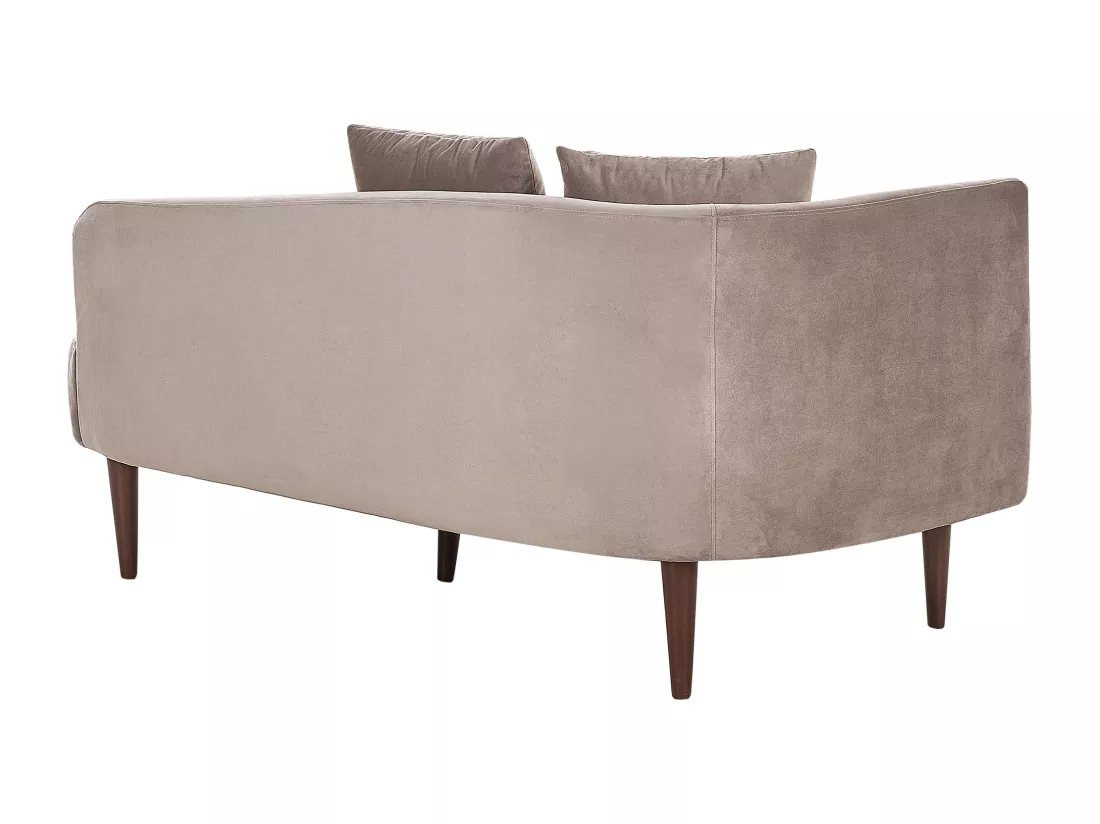 Chaise longue côté droite en velours taupe CHAUMONT