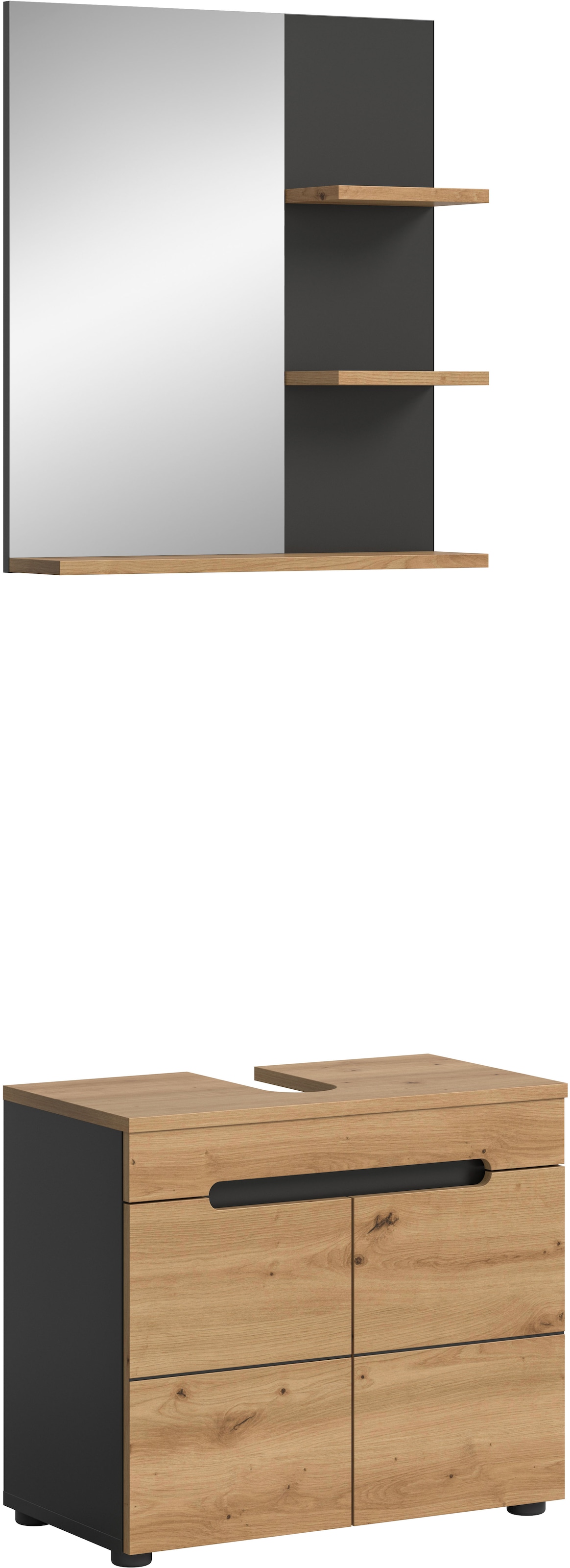 INOSIGN Badmöbel-Set »REHAT, 2-teilig, Breite 63 cm, mit grifflosen Fronten, bestehend aus:« 2 Stk. tlg.