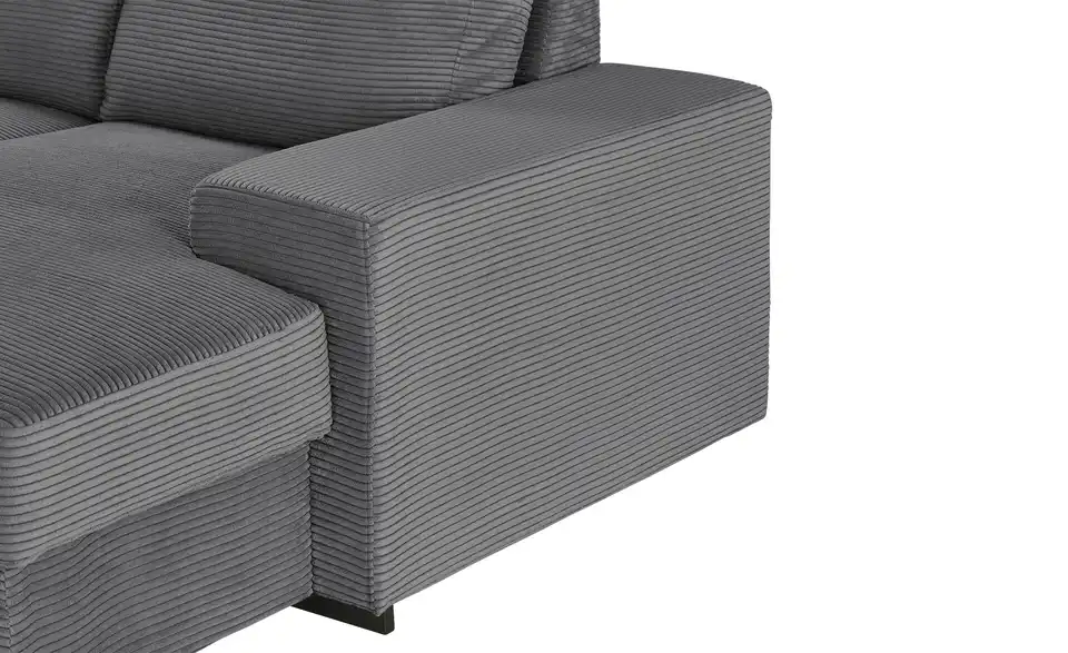 Ecksofa Rome Anthrazit rechts Cordstoff