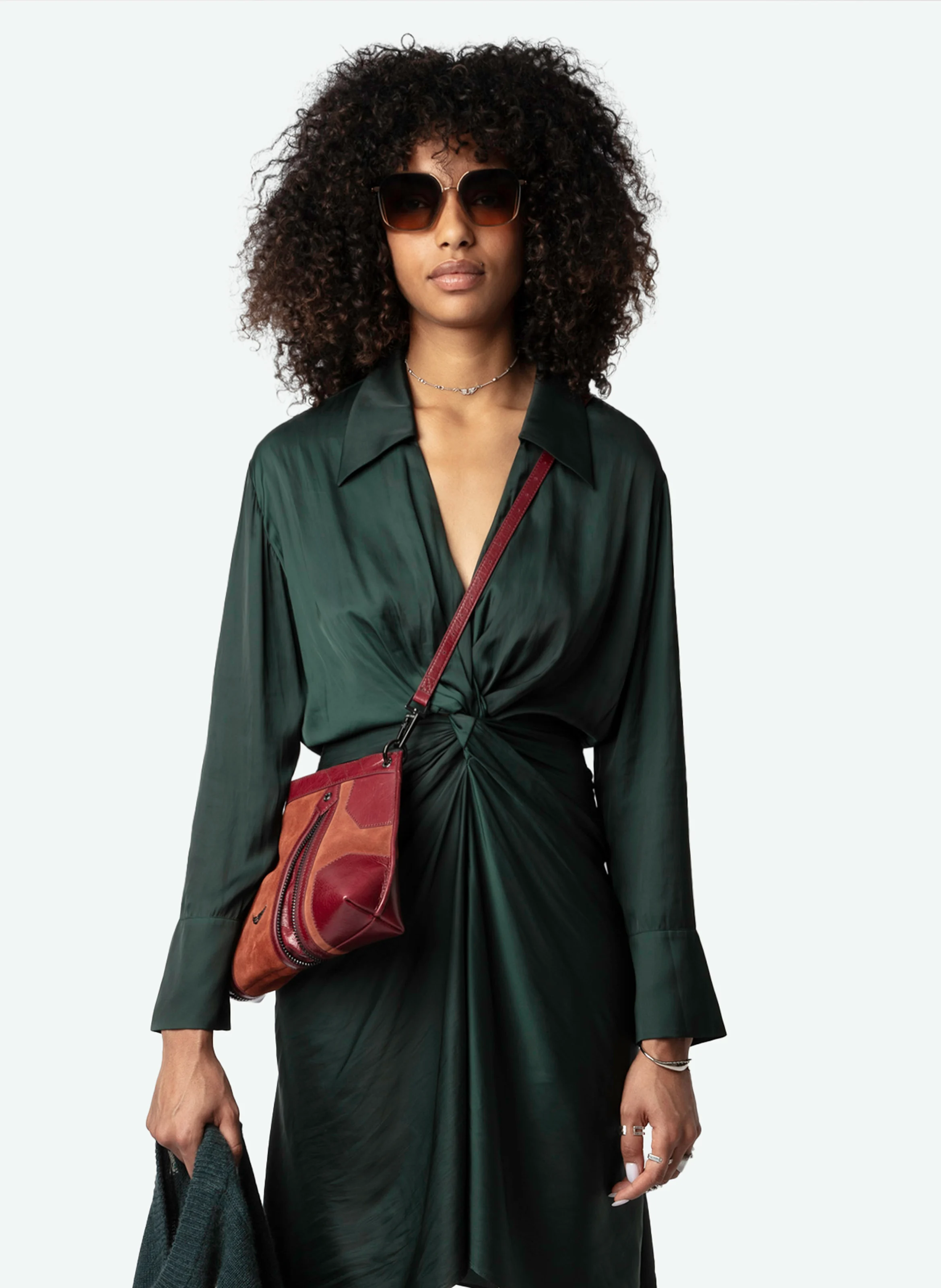 ROZO - Robe midi drapée | Vert