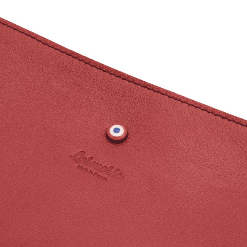 Pochette Camille Elysée en cuir Lisse 21 cm Vigne Rouge