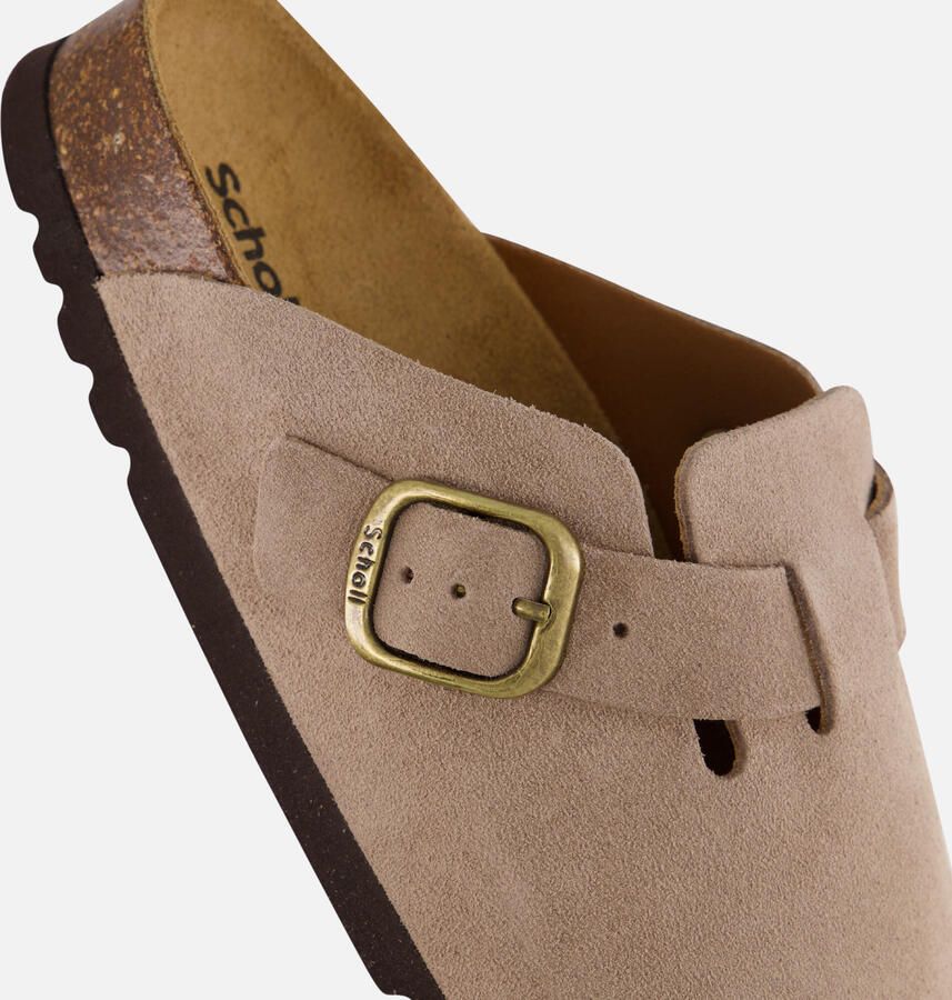 Scholl Klomp Women Fae Suede Sp Dark Beige