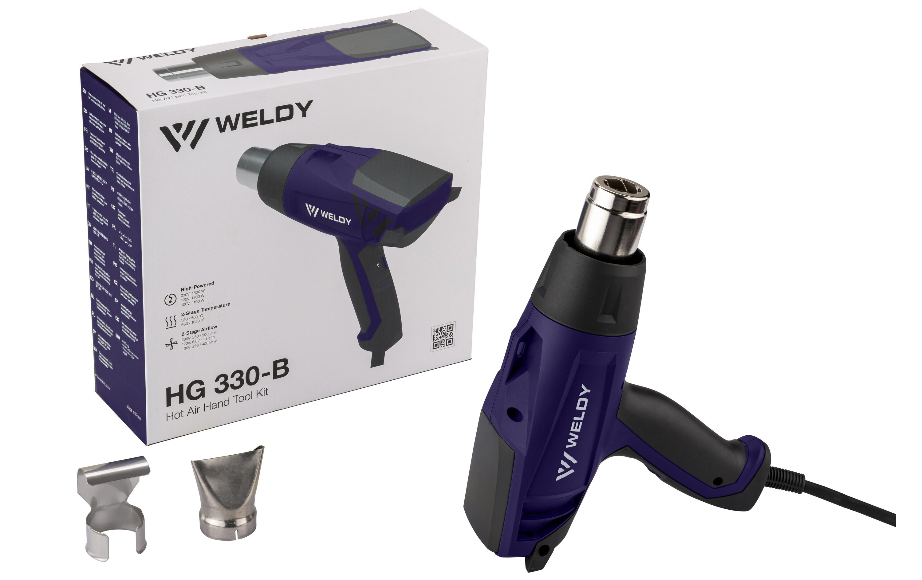 Heissluftgebläse HG 330-B Universal SetKompaktes Heissluftgebläse von Weldy