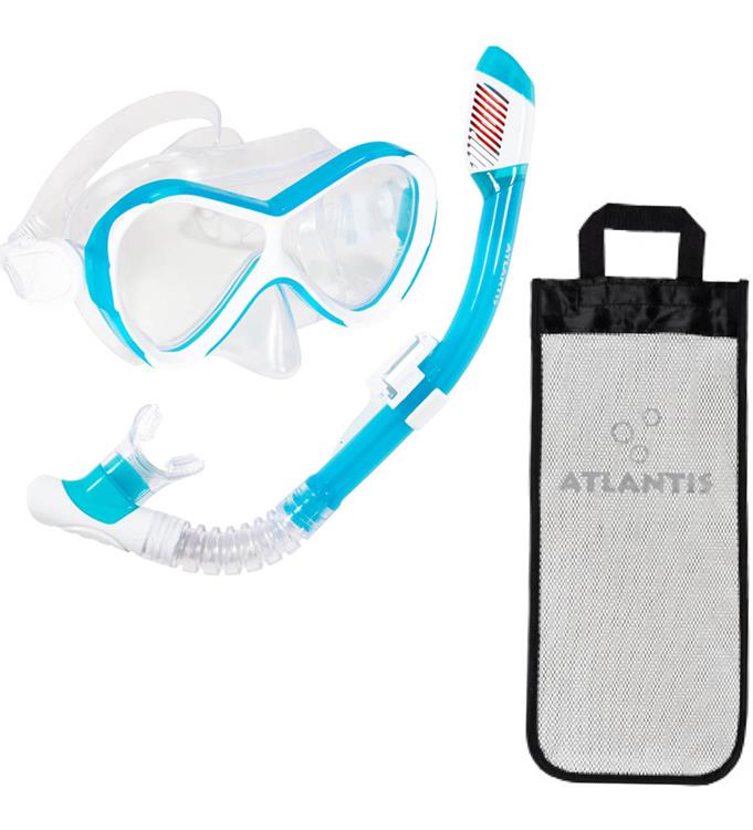 Atlantis Abaco White/Turquoise Snorkelset