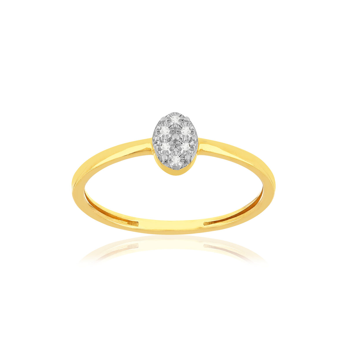 Bague or 375 2 tons diamants