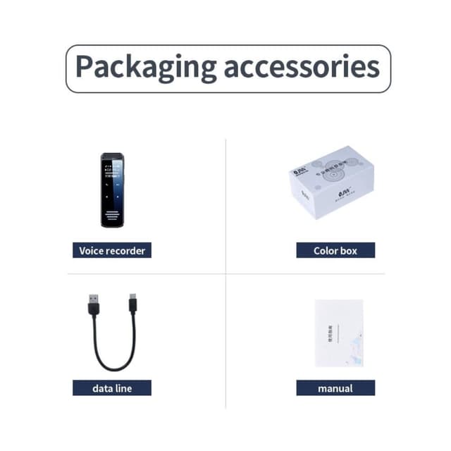 32 GB støjreduktion Lydoptager Dual-Mic HD Stemmeaktiveret