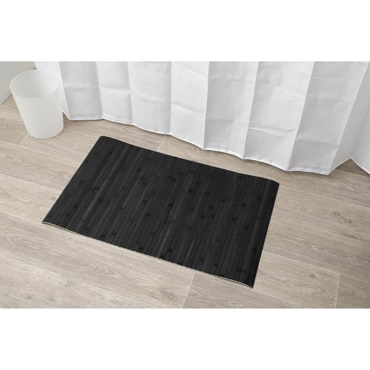 TAPIS BAMBOU ANTI DERAPANT 50X80CM NOIR MAT