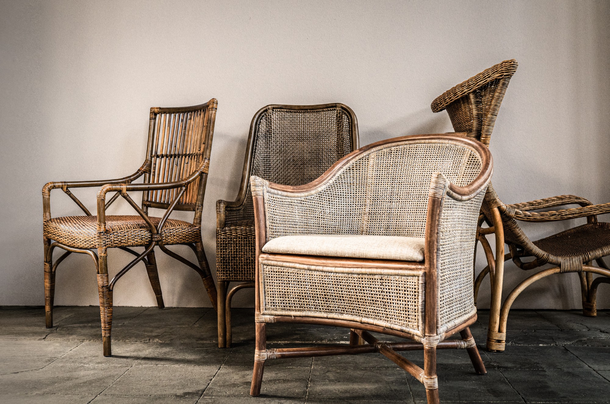 Armsessel 'Sneeg', Rattan, B 58 cm, H 76 cm, L 62 cm von fischer's lagerhaus