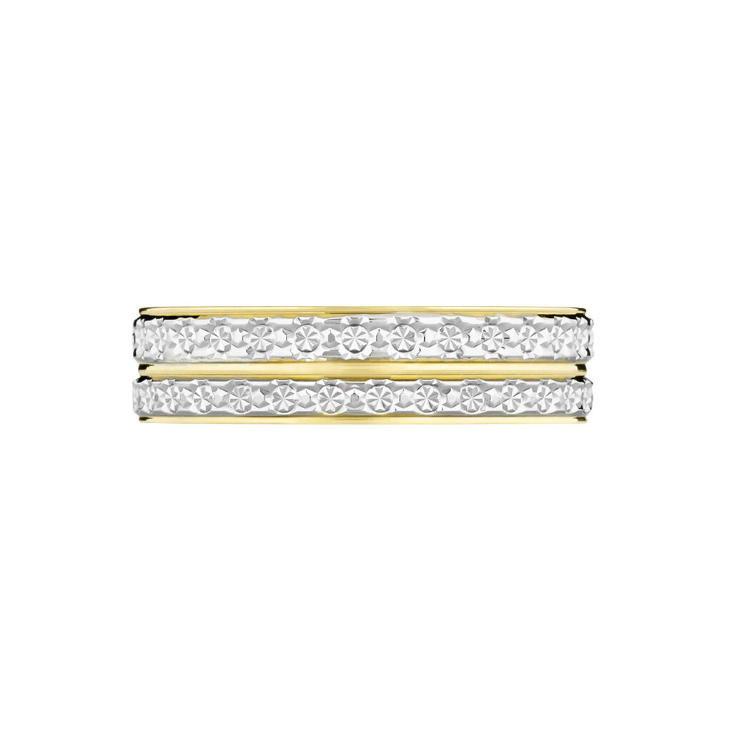 Alliance Grain De Folie Diamantee Ruban Plat Or Bicolore