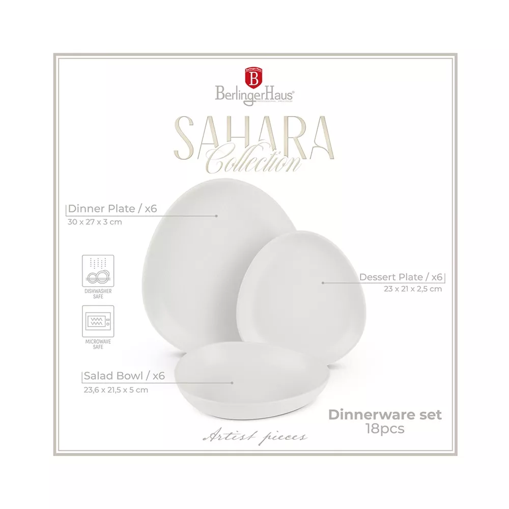 Berlinger Haus 18-teiliges Tellerset Oval Sahara Collection