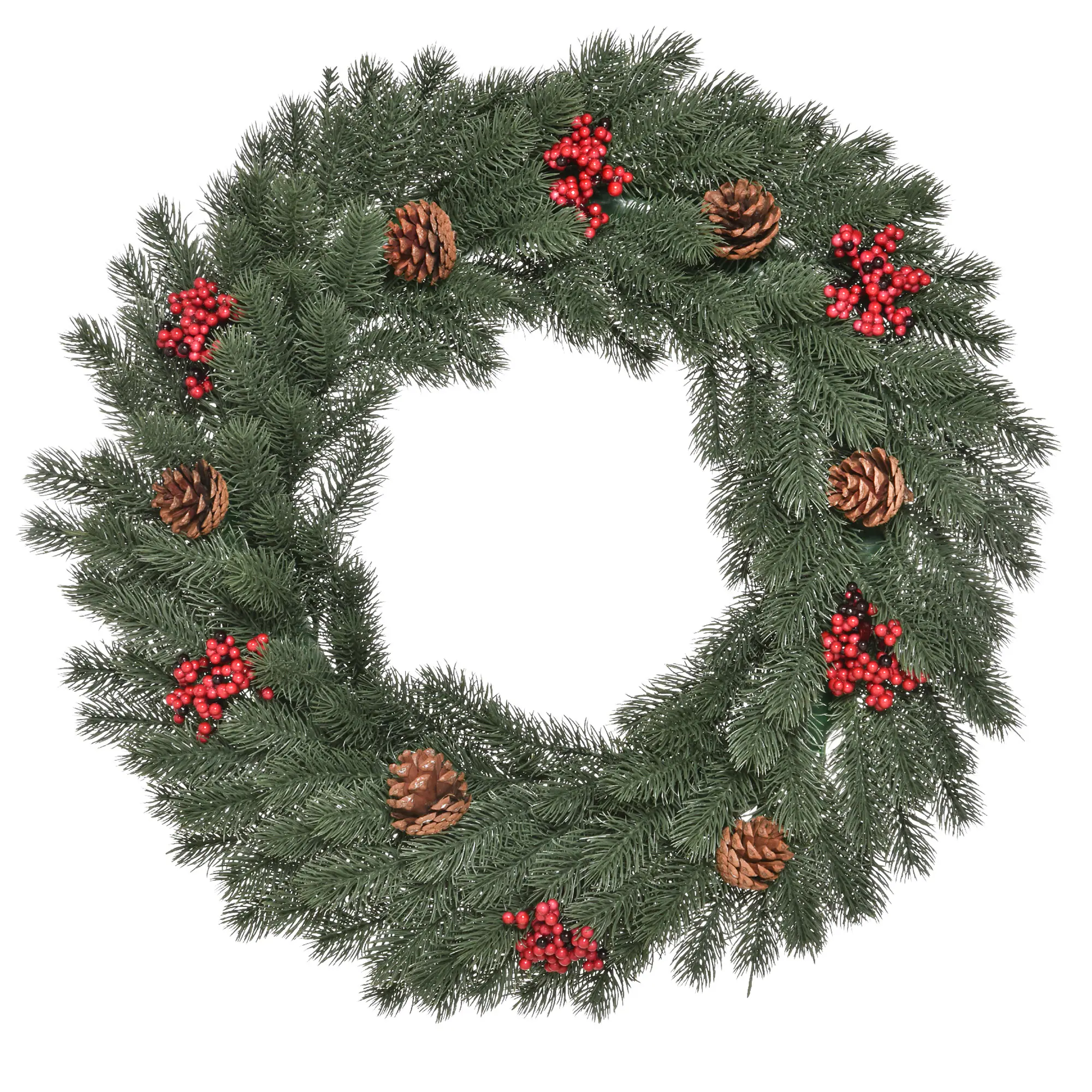 HOMCOM Weihnachtskranz mit Schmuck grün Ø60 x 8T cm