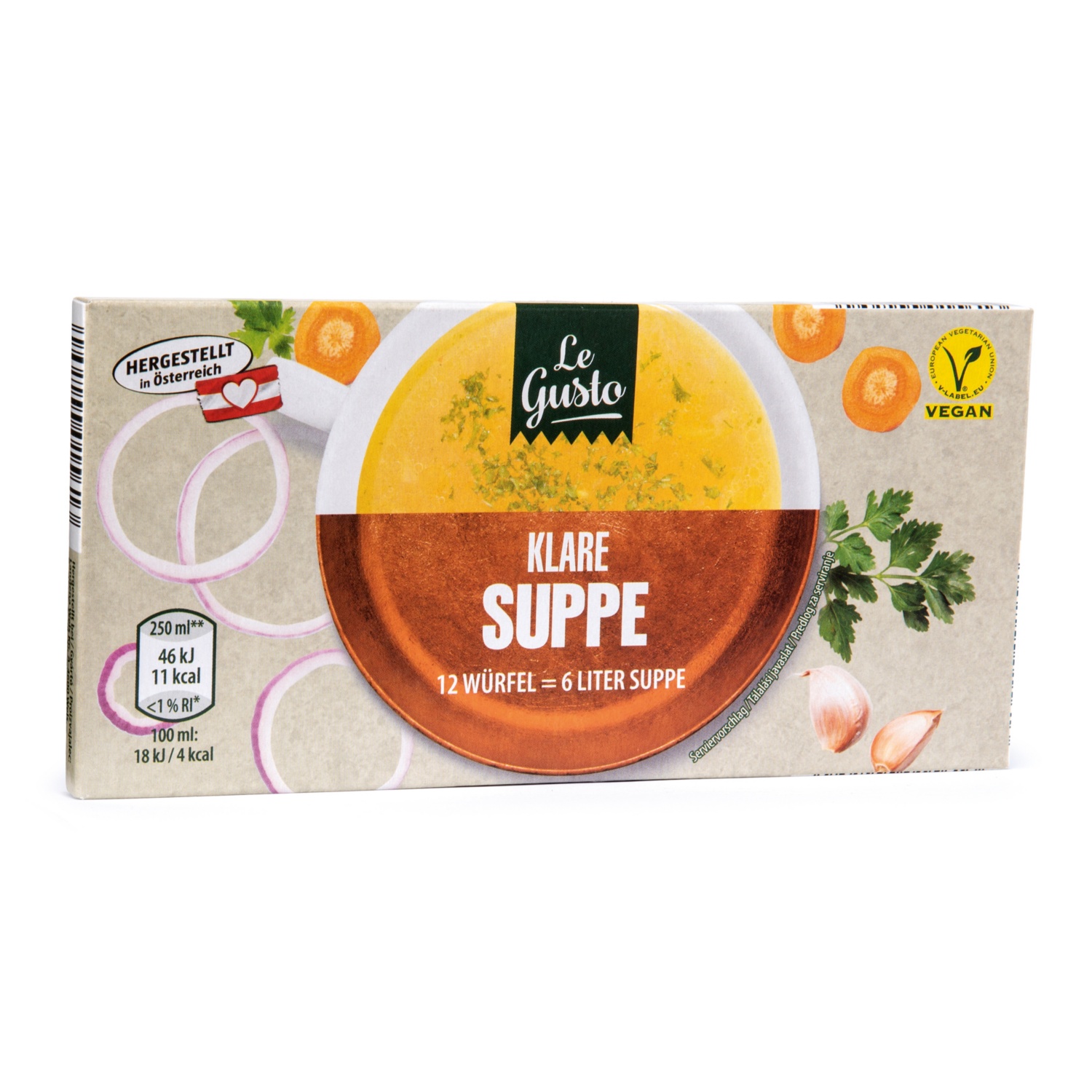 LE GUSTO Suppenwürfel vegan, Klar